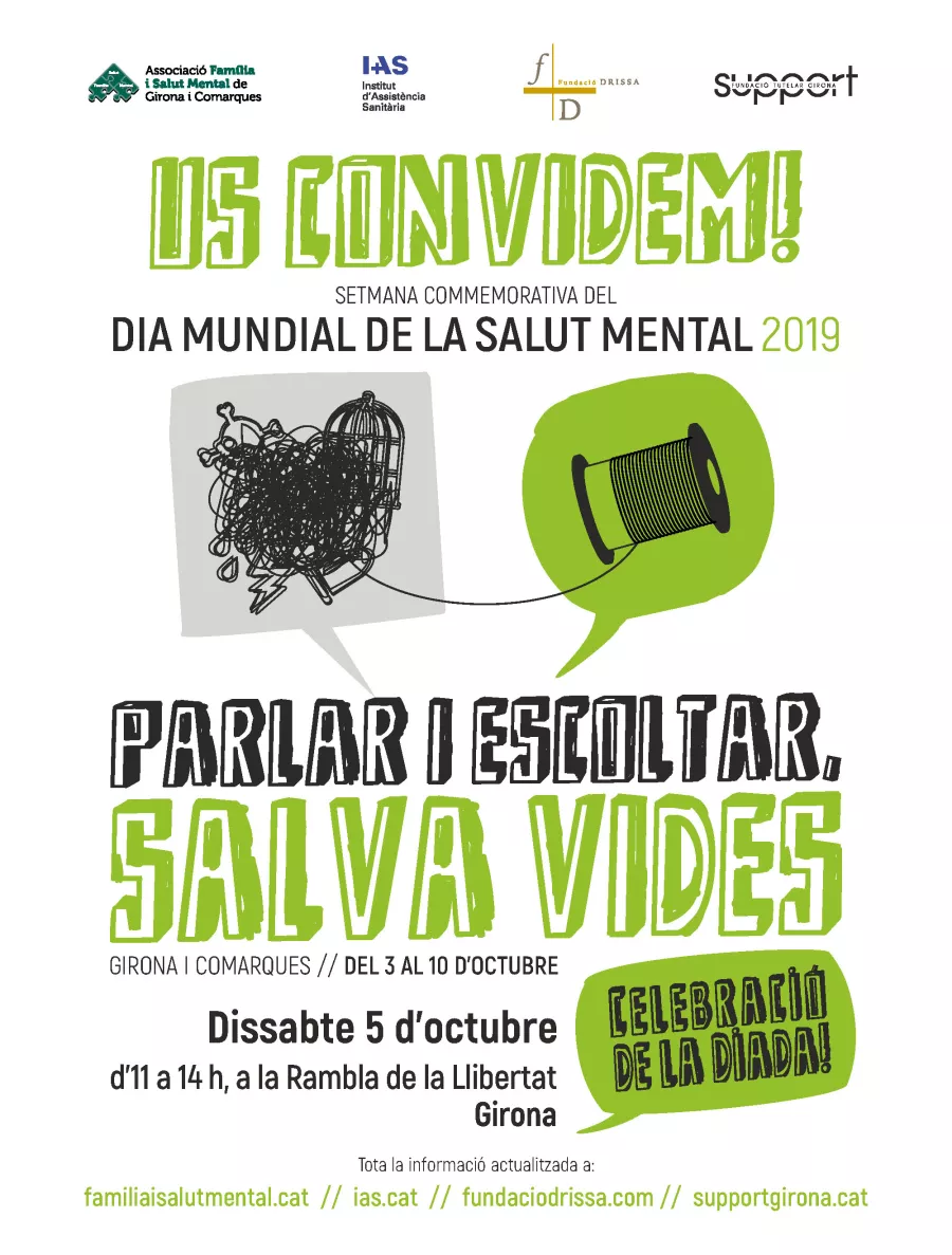 Programa d'actes commemoratius del Dia Mundial de la Salut Mental 2019