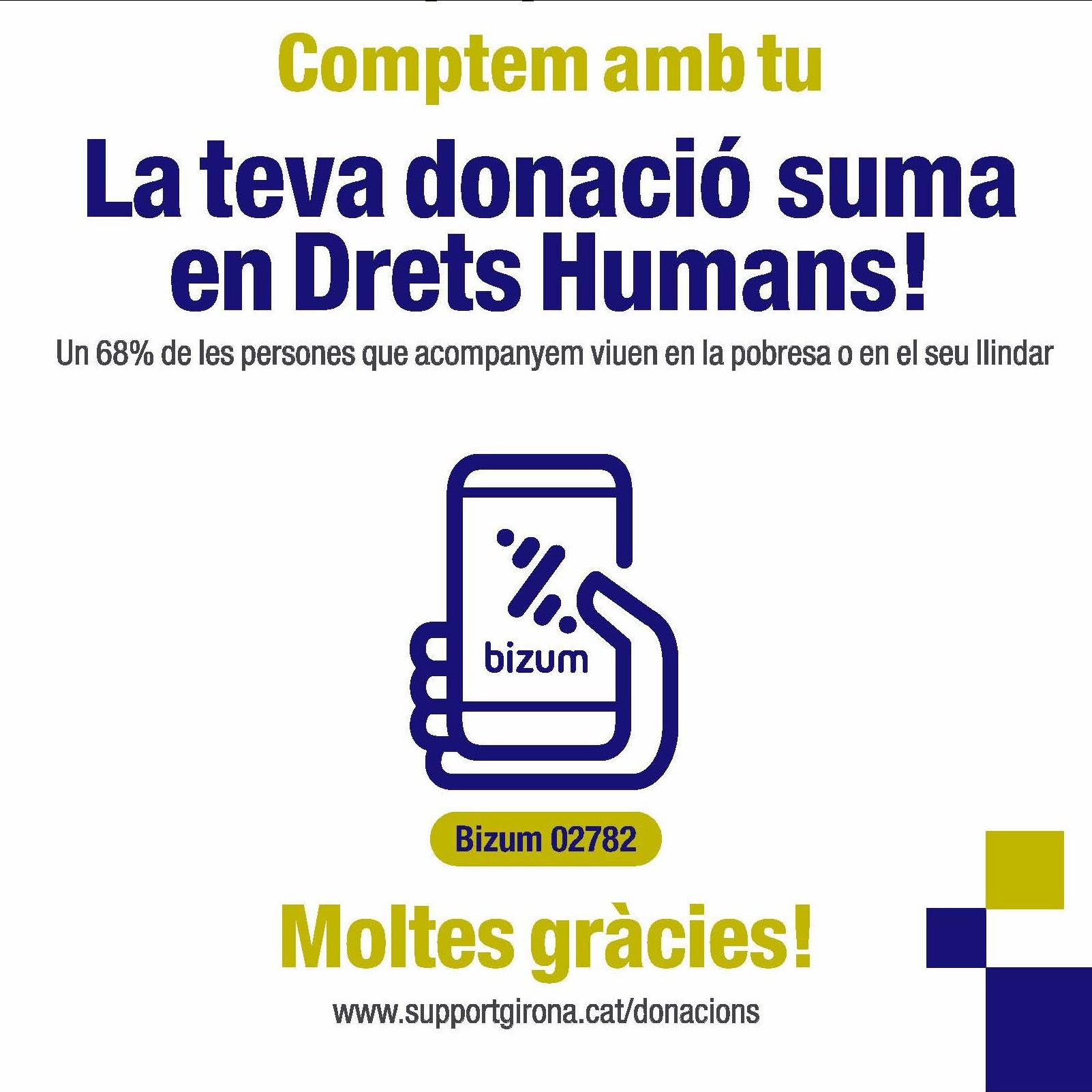 Support-Girona activa un Bizum per facilitar la donació privada