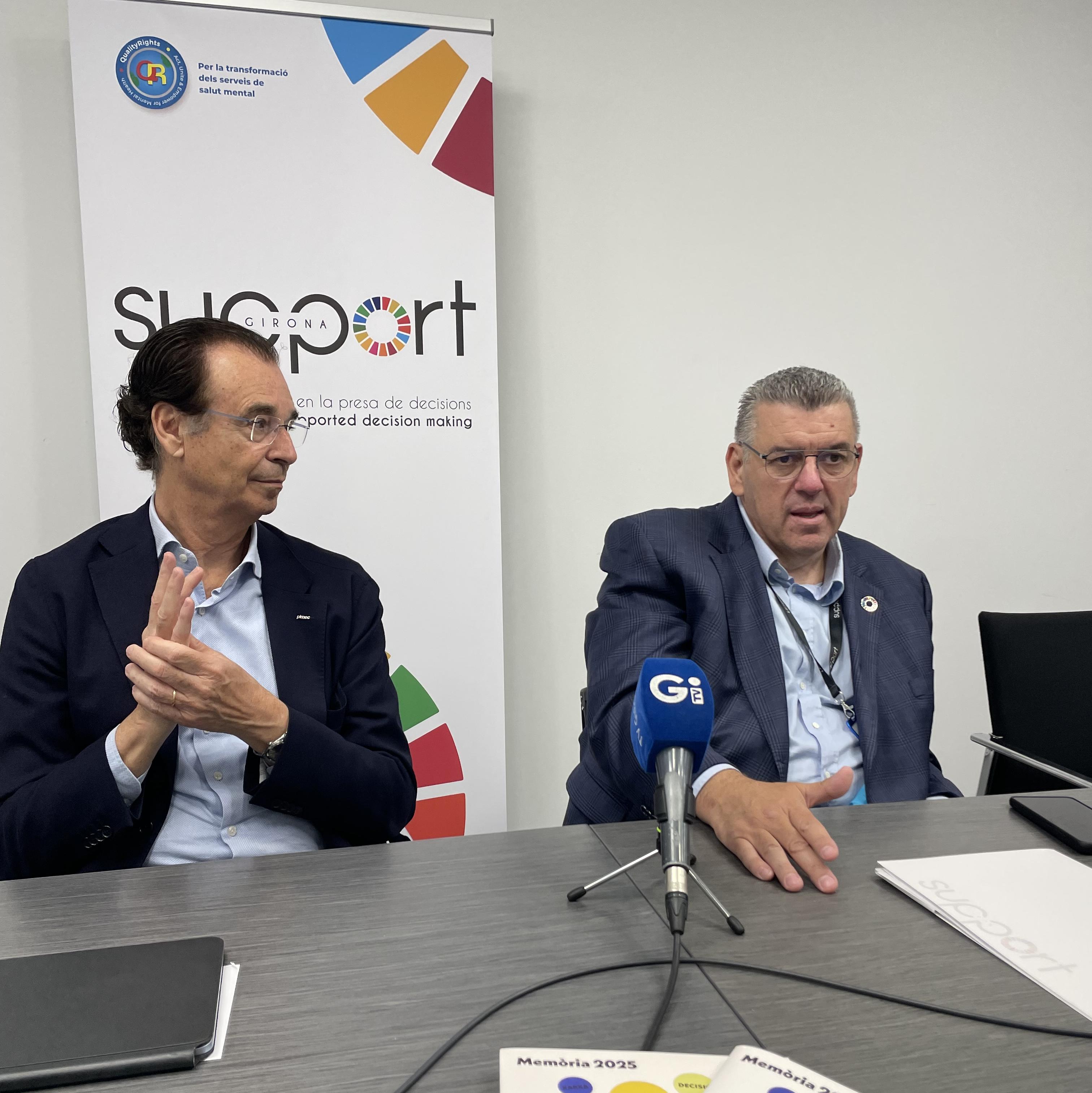 D'esquerra a dreta, el presidentd e l'enitat, Pere Cornellà, i el director general, Josep Maria Solé.