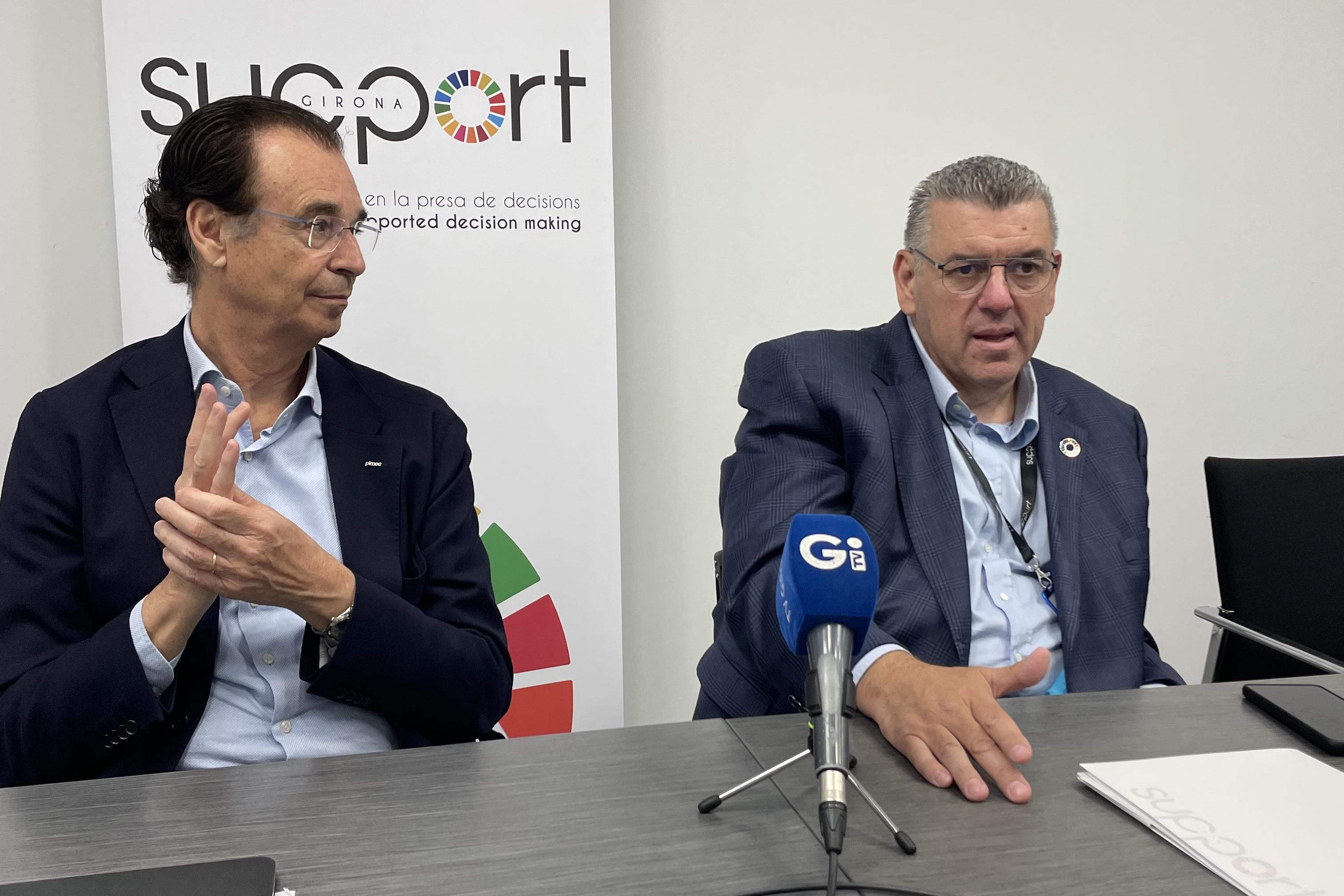 D'esquerra a dreta, el presidentd e l'enitat, Pere Cornellà, i el director general, Josep Maria Solé.